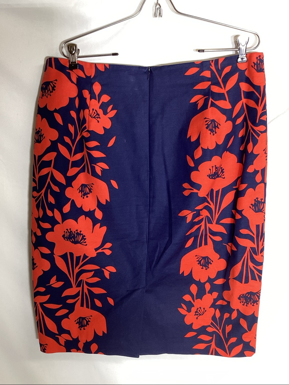 BODEN Richmond poppy placement pencil skirt Navy/Red Size 14 - Picture 5 of 9